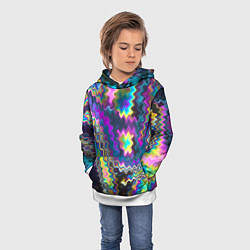 Толстовка-худи детская Абстракция переливы, цвет: 3D-белый — фото 2