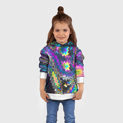 Толстовка-худи детская Абстракция переливы, цвет: 3D-белый — фото 2