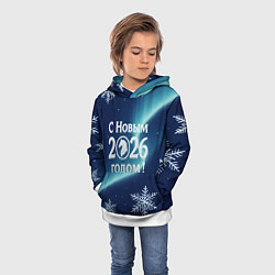 Толстовка-худи детская С Новым 2026 годом, цвет: 3D-белый — фото 2