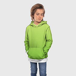 Толстовка-худи детская Color lime green, цвет: 3D-белый — фото 2