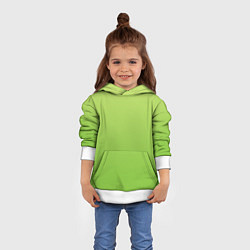 Толстовка-худи детская Color lime green, цвет: 3D-белый — фото 2