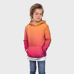 Толстовка-худи детская Color orange pink, цвет: 3D-белый — фото 2