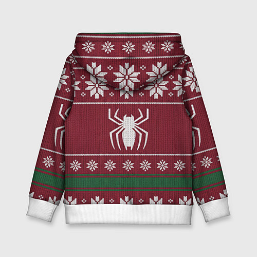 Детская толстовка Человек паук в вязаном свитере - новый год / 3D-Белый – фото 2