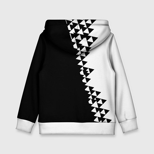 Детская толстовка Juventus черно белая геометрия текстура / 3D-Белый – фото 2
