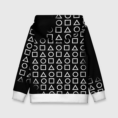 Детская толстовка Borussia геометрия черно белая / 3D-Белый – фото 2