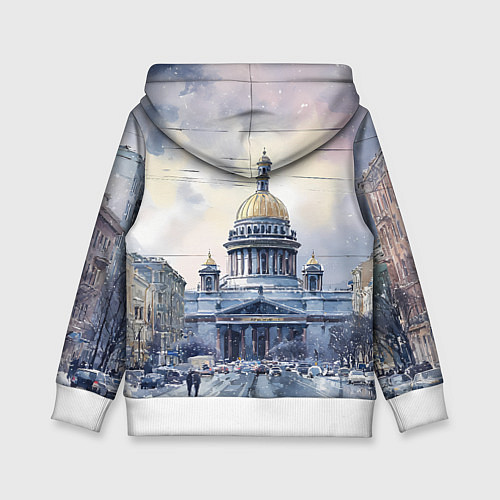 Детская толстовка Санкт-Петербург зимний город / 3D-Белый – фото 2
