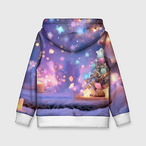 Детская толстовка Новогодний пушистый щенок / 3D-Белый – фото 2