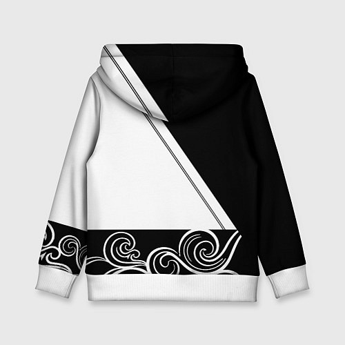 Детская толстовка Ювентус геометрия полосы текстура / 3D-Белый – фото 2