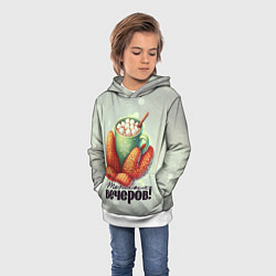 Толстовка-худи детская Какао с маршмеллоу, цвет: 3D-белый — фото 2