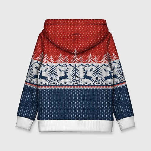 Детская толстовка Вязаный узор с оленями / 3D-Белый – фото 2