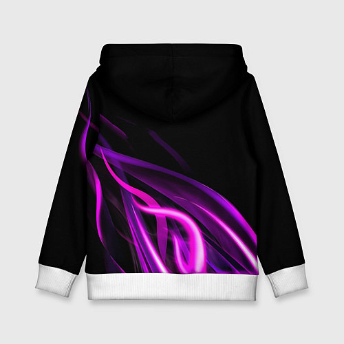 Детская толстовка Барселона неоновый огонь текстура / 3D-Белый – фото 2