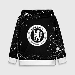 Толстовка-худи детская Челси белые краски всплеск, цвет: 3D-белый