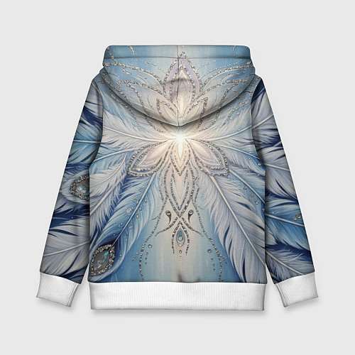 Детская толстовка Ледяной перьевой орнамент со светом / 3D-Белый – фото 2