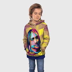 Толстовка-худи детская Kurt Cobain: Abstraction, цвет: 3D-синий — фото 2