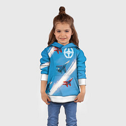 Толстовка-худи детская Самолеты ВВС, цвет: 3D-белый — фото 2