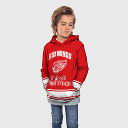 Толстовка-худи детская Detroit red wings, цвет: 3D-меланж — фото 2