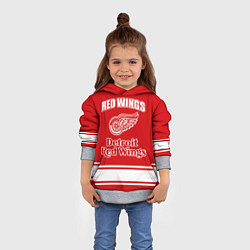 Толстовка-худи детская Detroit red wings, цвет: 3D-меланж — фото 2