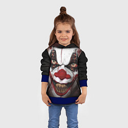 Толстовка-худи детская Зомби клоун, цвет: 3D-синий — фото 2
