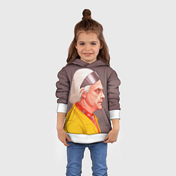 Толстовка-худи детская Доктор Браун, цвет: 3D-белый — фото 2