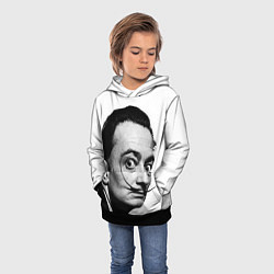 Толстовка-худи детская Сальвадор Дали, цвет: 3D-черный — фото 2