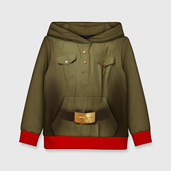Толстовка-худи детская Униформа солдата, цвет: 3D-красный