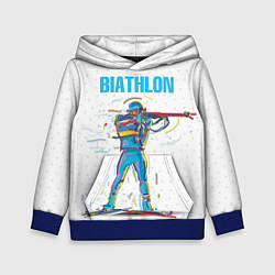 Толстовка-худи детская Биатлон, цвет: 3D-синий