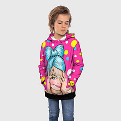 Толстовка-худи детская POP ART, цвет: 3D-черный — фото 2