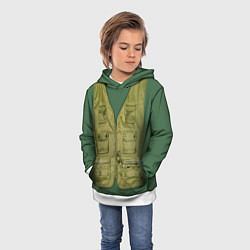 Толстовка-худи детская Жилетка рыбака, цвет: 3D-белый — фото 2