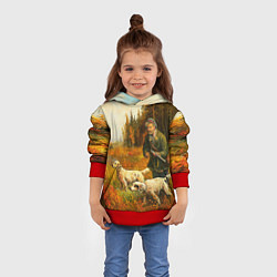 Толстовка-худи детская Охота на утку, цвет: 3D-красный — фото 2
