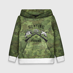 Толстовка-худи детская Hunting & Fishing, цвет: 3D-белый