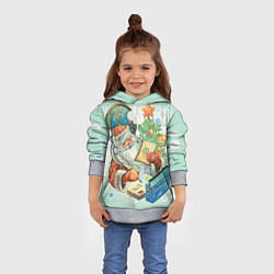 Толстовка-худи детская Дед мороз, цвет: 3D-меланж — фото 2