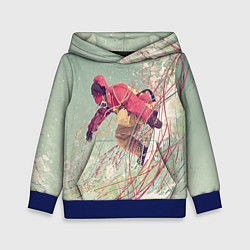Толстовка-худи детская Сноуборд, цвет: 3D-синий
