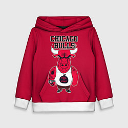 Толстовка-худи детская Chicago bulls, цвет: 3D-белый