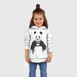 Толстовка-худи детская Panda Love, цвет: 3D-белый — фото 2