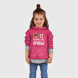 Толстовка-худи детская Её величество Ирина, цвет: 3D-меланж — фото 2