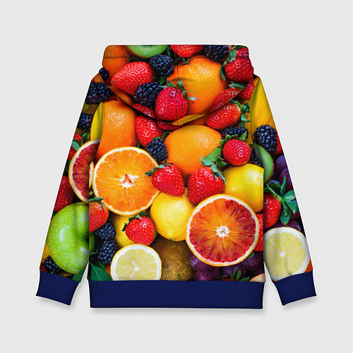 Детская толстовка Мультифрукт / 3D-Синий – фото 2