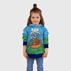 Толстовка-худи детская ВДВ медведь - никто кроме нас, цвет: 3D-синий — фото 2