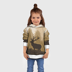 Толстовка-худи детская Олень на охоте, цвет: 3D-белый — фото 2