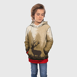 Толстовка-худи детская Олень на охоте, цвет: 3D-красный — фото 2