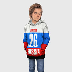 Толстовка-худи детская Russia: from 26, цвет: 3D-черный — фото 2