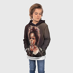 Толстовка-худи детская Марла с сигаретой, цвет: 3D-белый — фото 2