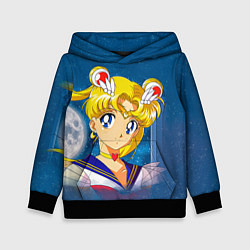 Толстовка-худи детская Сейлор Мун, цвет: 3D-черный