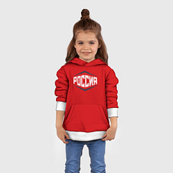 Толстовка-худи детская Россия, цвет: 3D-белый — фото 2