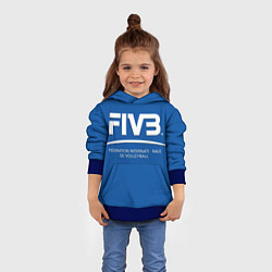 Толстовка-худи детская Волейбол FIVB, цвет: 3D-синий — фото 2