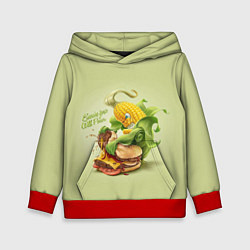 Толстовка-худи детская Правильное питание, цвет: 3D-красный