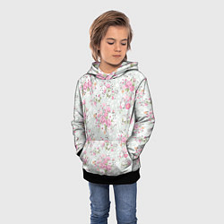 Толстовка-худи детская Flower pattern, цвет: 3D-черный — фото 2