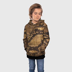 Толстовка-худи детская Змеиная кожа, цвет: 3D-черный — фото 2