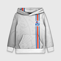 Толстовка-худи детская Сборная Исландии по футболу, цвет: 3D-белый