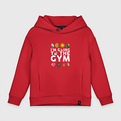 Толстовка оверсайз детская Pokemon Im going to the gym (white), цвет: красный