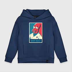 Толстовка оверсайз детская Zoidberg: Why not?, цвет: тёмно-синий